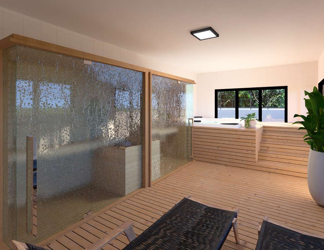 Sauna e ofurô do Residencial Sardenha